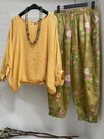 Solid Color Casual 3/4 Sleeves Two Piece Suit