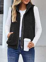 Solid Color Casual Zipper Plush Warm Jacket