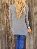 Solid Color Tassel Long Sleeves Sweater Cardigan