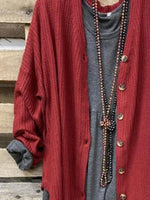 Solid Color V-neck Buttons Long Sleeves Cardigan