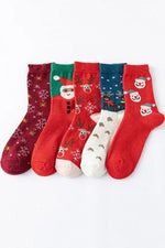 Christmas Snowman Elk Mid-calf Socks in Box