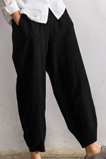 Women's Solid Color with Pockets Casual Loose Pants