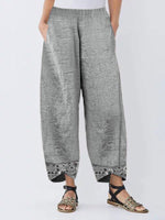 Women's Floral Print Patchwork Loose Pants