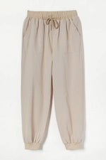 Solid Color with Pockets Sashes Sporty Pants