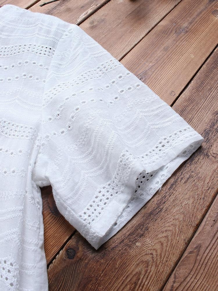 Solid Casual O-neck Short Sleeves T-shirt