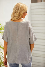 Floral Print Round Neck Short Sleeves T-shirt