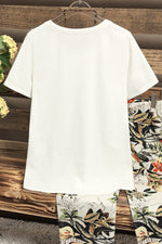 Solid Color Casual Scoop Neck Short Sleeves T-shirt